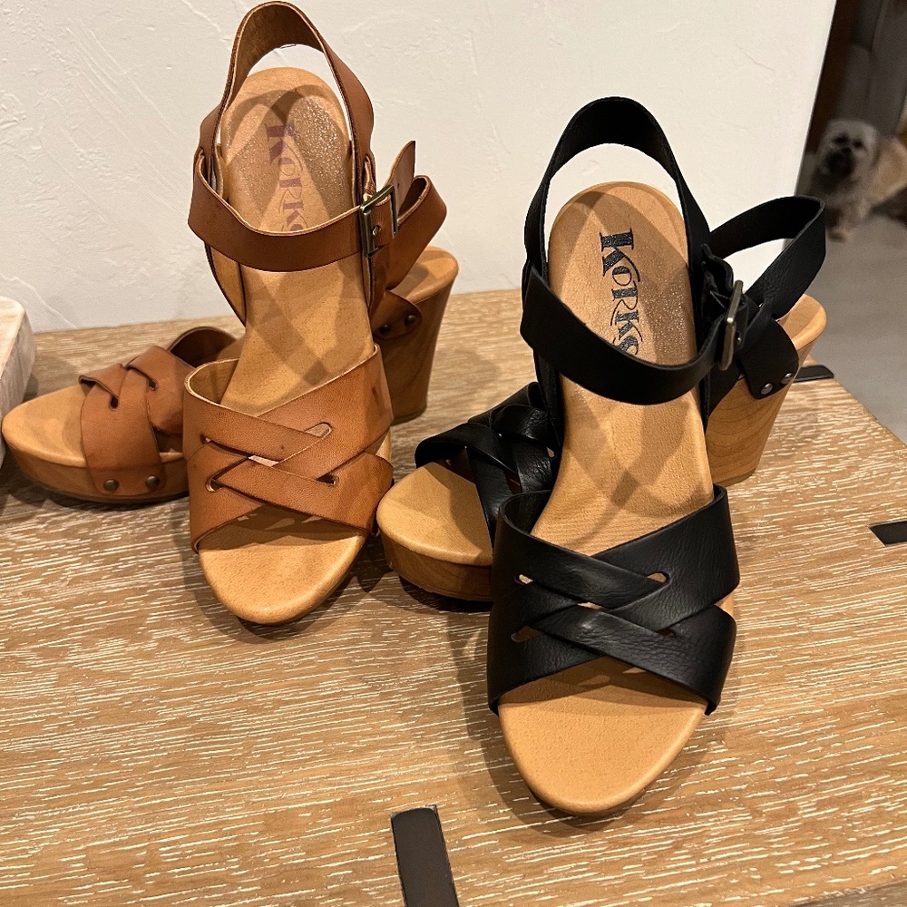 TWO pairs Korks Bagley Sandal